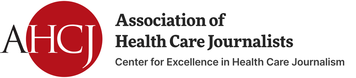 AHCJ-Logo Association of Health Care Journalists logo with tagline, "Center for Excellence in Health Care Journalism"